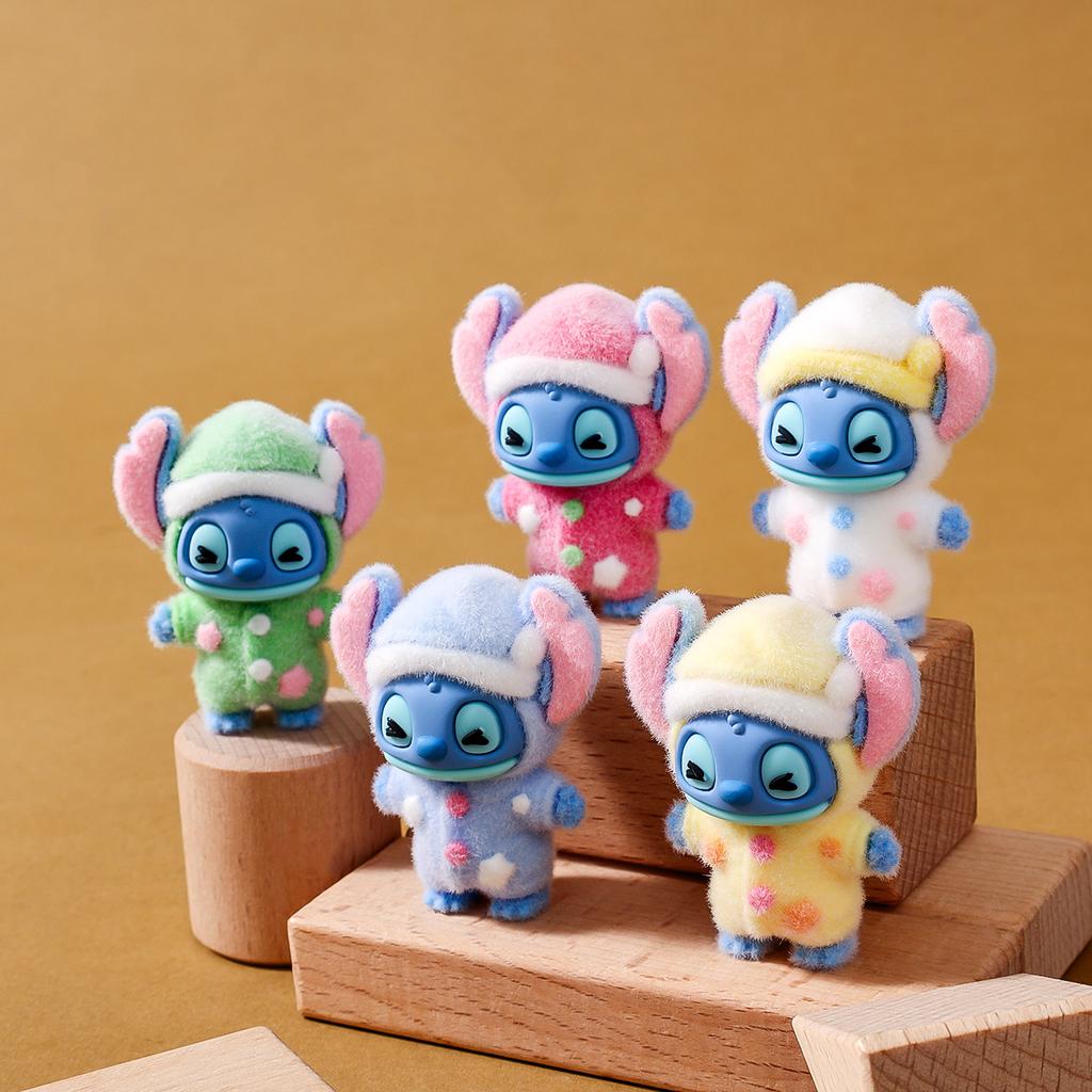9Pcs/Set Pajamas Stitch Figure Toy Cartoon Figurine Desktop Decoration Model Ornaments Toys For Girls Boys Gift