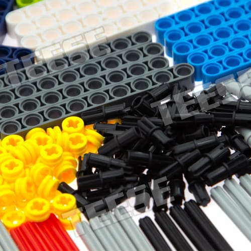 TEESE 430ks Technic Beam Rám čep nápravy Kompatibilní s díly LEGO Technic pro projekty STEM-MOC-Technic Hromadné bloky (Náhodná barva)