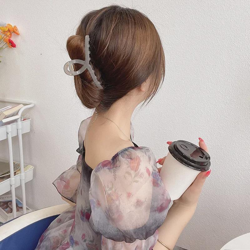 13CM Large Acrylic Jelly Color Hairpin: Simple Shark Clip for Back of Head