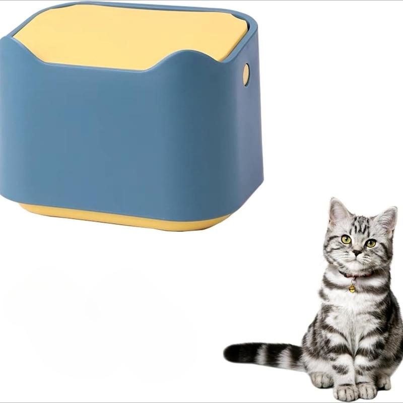 Cat Litter Trash Can Mini Countertop Cat Litter Disposal Bin with Press Type Lid Pet Poop Trash Can
