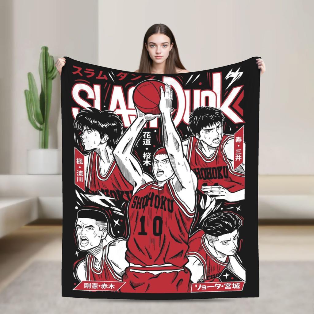 Slams Dunks Blankets Flannel Spring/Autumn Breathable Warm Throw Blanket for Bedding Travel Plush Thin Quilt