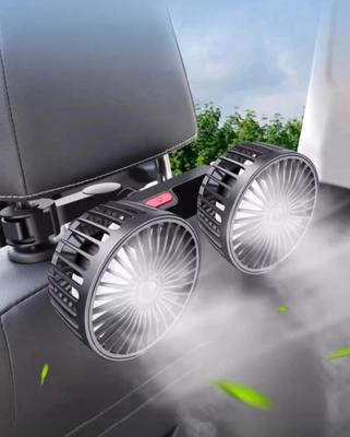 Zmart Araba Koltuğu Arkası Soğutma Fanı 3 Ayarlanabilir Hava Akışı Çift USB Boyun Araba Rahat Araba Araba Kompakt Araba Havalandırma Ayarları, Başlar, 360 Derece