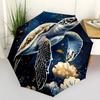 Watercolor Turtle Garden Compact Travel Automatic Umbrella with 8-Rib Foldable Design Travel Essential Compact Folding Umbrella Stylish Gift for Women