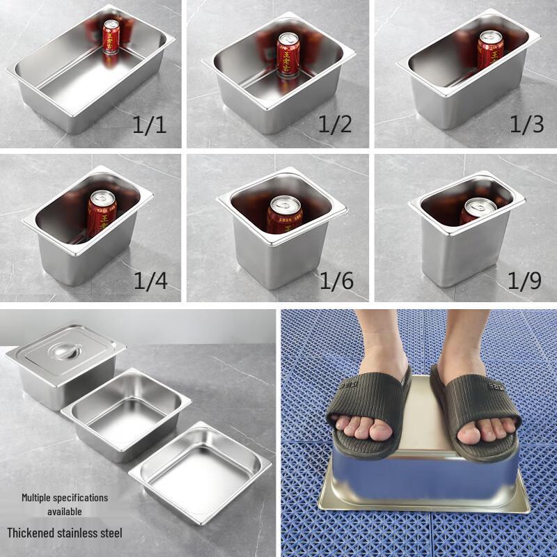 Rechteckige Edelstahl-Lebensmittelpfanne mit Deckel