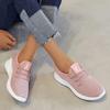 Womens Breathable Knitted Thick Sole Sports Shoes Casual Laced Outdoor Shoes Comfortable Low Top Running Shoes