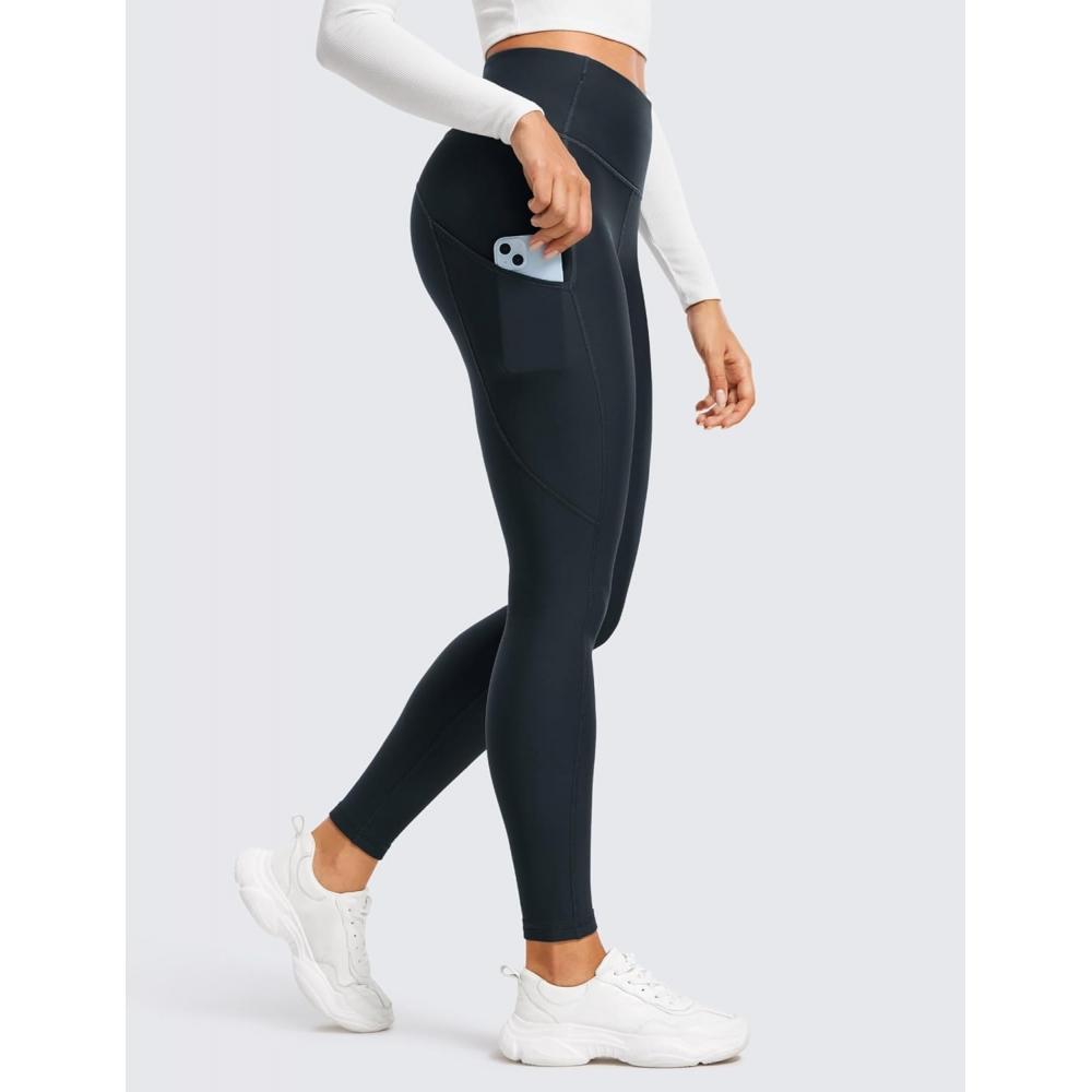 Crz Yoga Women S Winter leggingS High waiSt 25inch 28inch Dark Navy