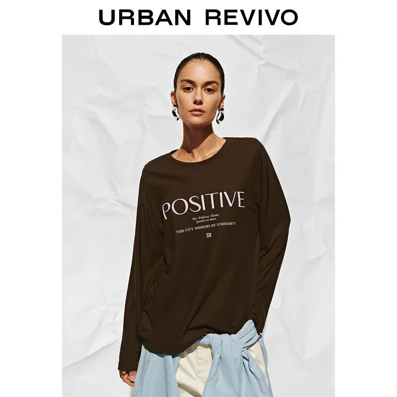 UR 2025 Autumn Women s Letter Print Cotton T-Shirt S