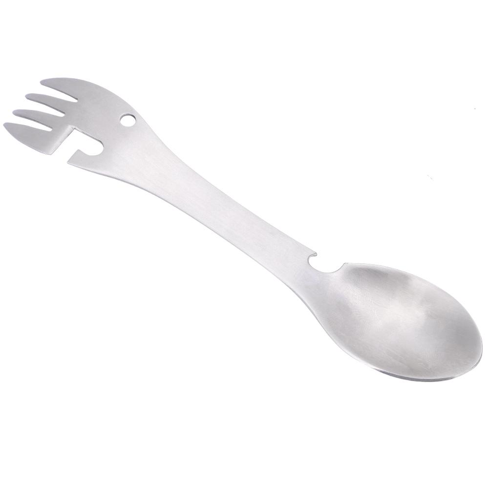 

5 in 1 Portable Multifunction Spoon Fork Bottle Can Opener Sawtooth Cutter For Camping Picnic