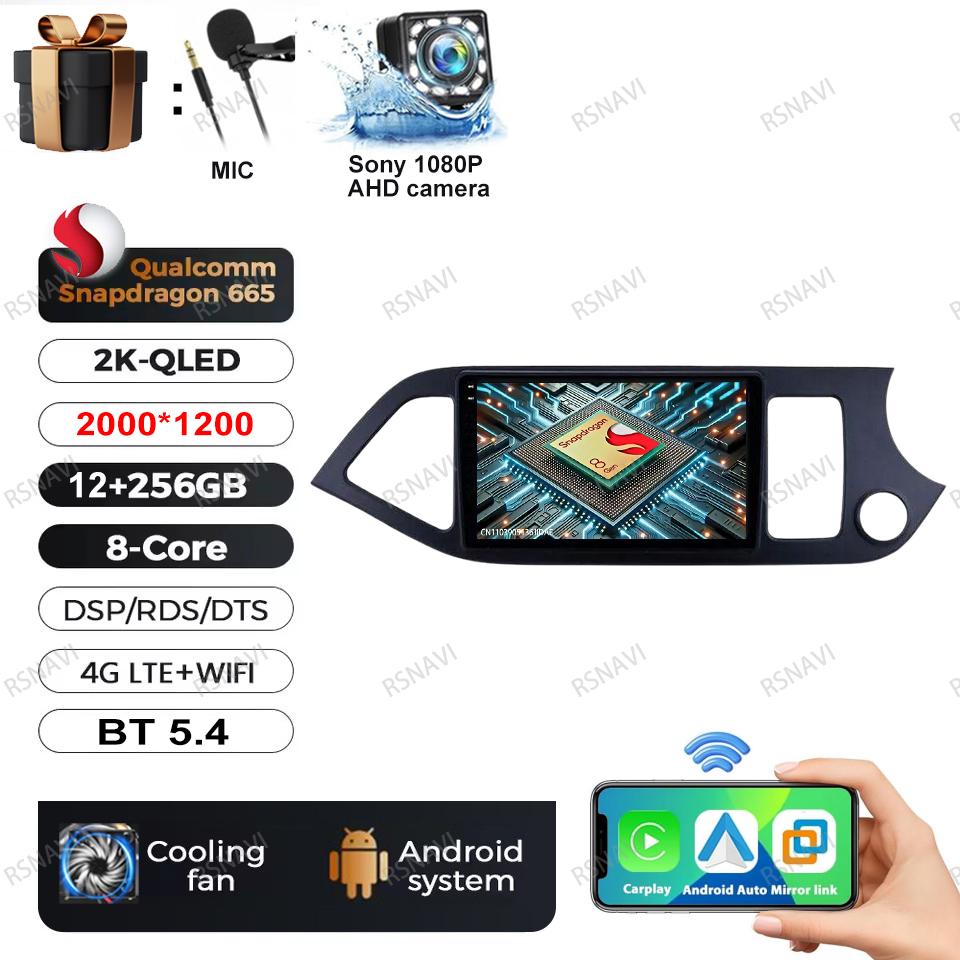 Car Radio Android 16 For KIA PICANTO Morning 2011-2016 RHD Navigation DVD BT 5G WIFI Viedo Player Autoradio 4G LTE Head Unit DSP