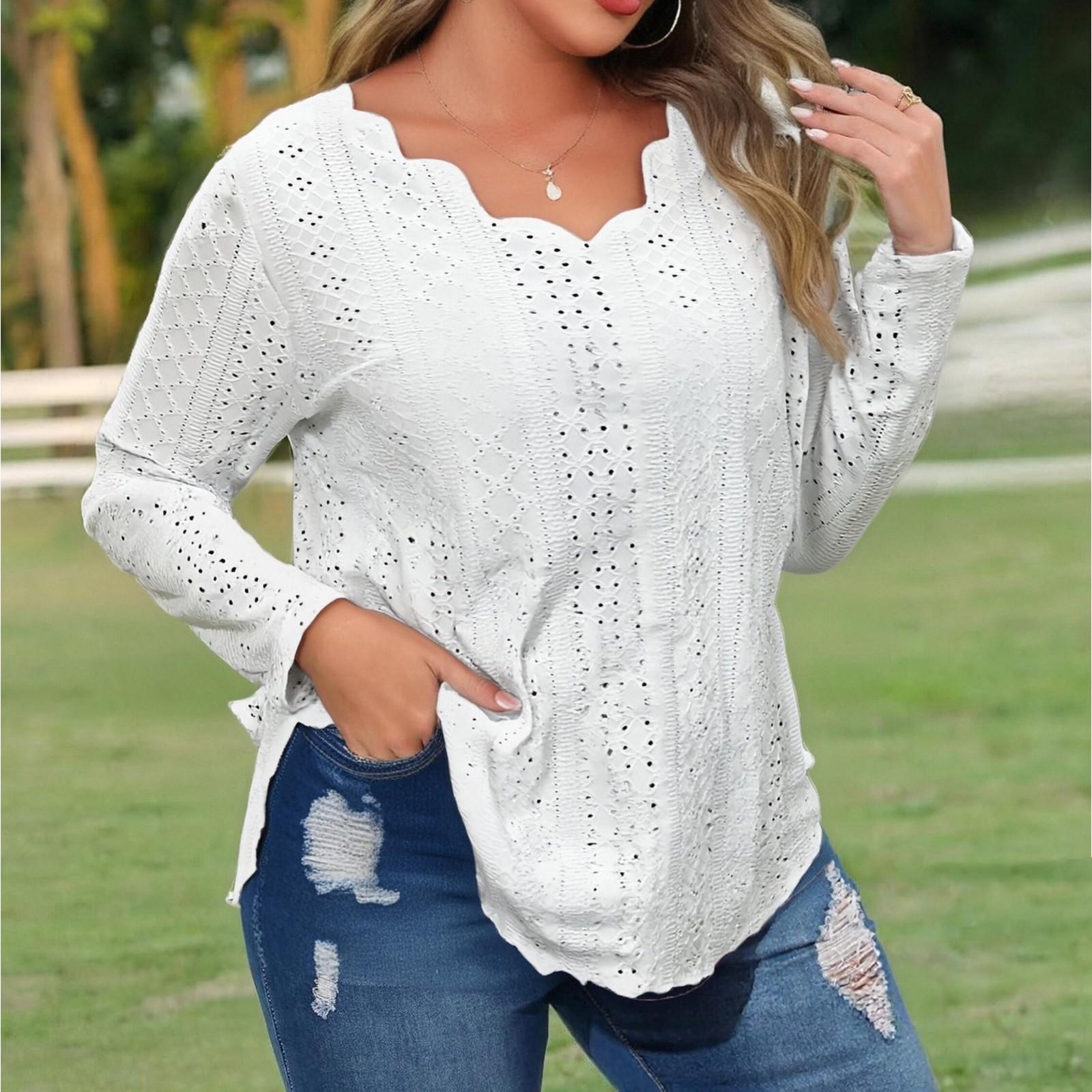 

Long Sleeve Shirts For Women Cute Shints Graphic Tees Blouses Casual Plus Size Basic Shints Pullover XXXXXL білий