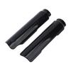 Front Fork Cover Set, Black Replacement Guards with Lower Fork Area Coverage, Molded Plastic Build, and Left Right Pair Format for Daily Use