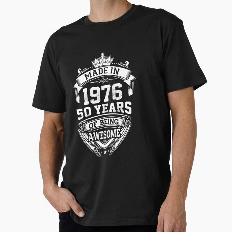 

Funny Letter 1976 50 Years of Being Awesome Vintage 50th Birthday T-shirts Men s Casual Tee Loose Streetwear T-shirt Top Women s Clothing XXS