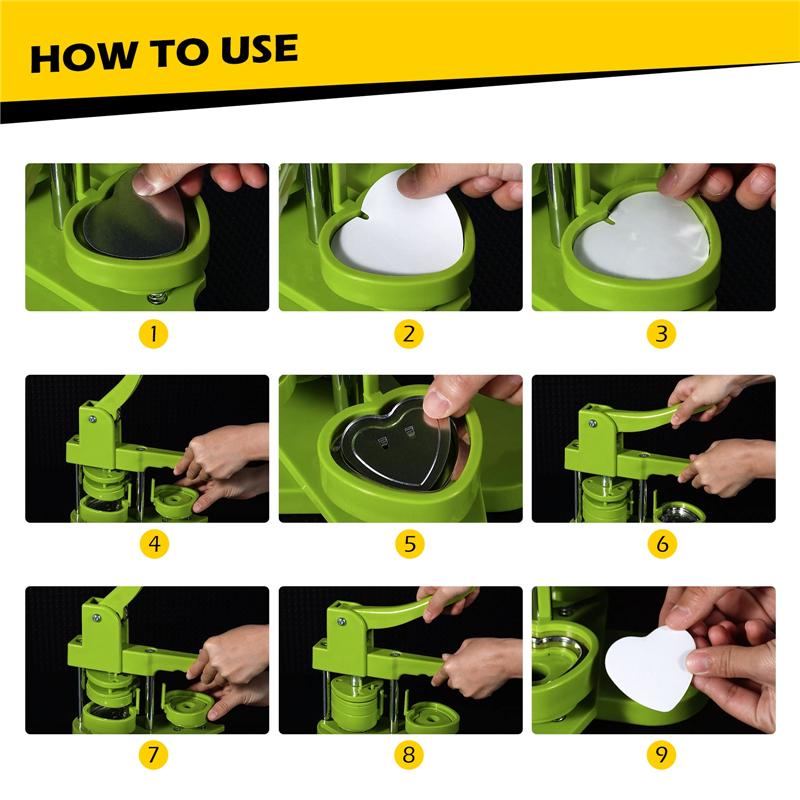 100PCS 57x53mm Heart-shaped Badge Button Making Parts Metal Blank Heart Badge Pins DIY Making Materials for Button Maker