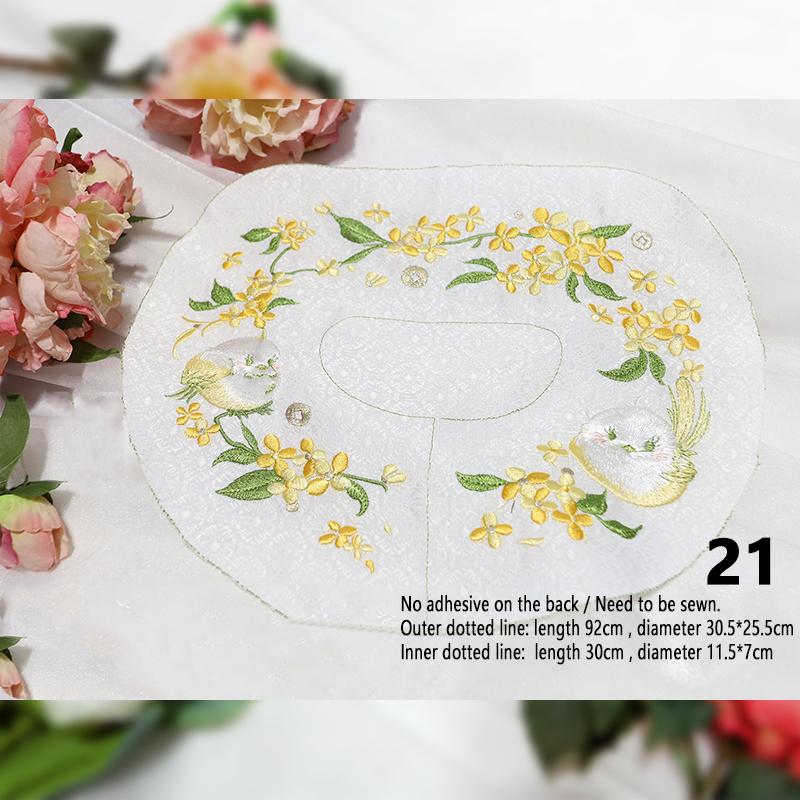 1 Stück Stickerei-Aufnäher im chinesischen Stil Qipao Hanfu Kantenrock Kopfaufnäher DIY Robe Kleid Applikation Dekor Nähzubehör