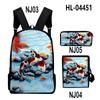 Classic Novelty Cool Koi Carp 3D Print 3pcs/Set Pupil School Bags Laptop Daypack Backpack Inclined Shoulder Bag Pencil Case