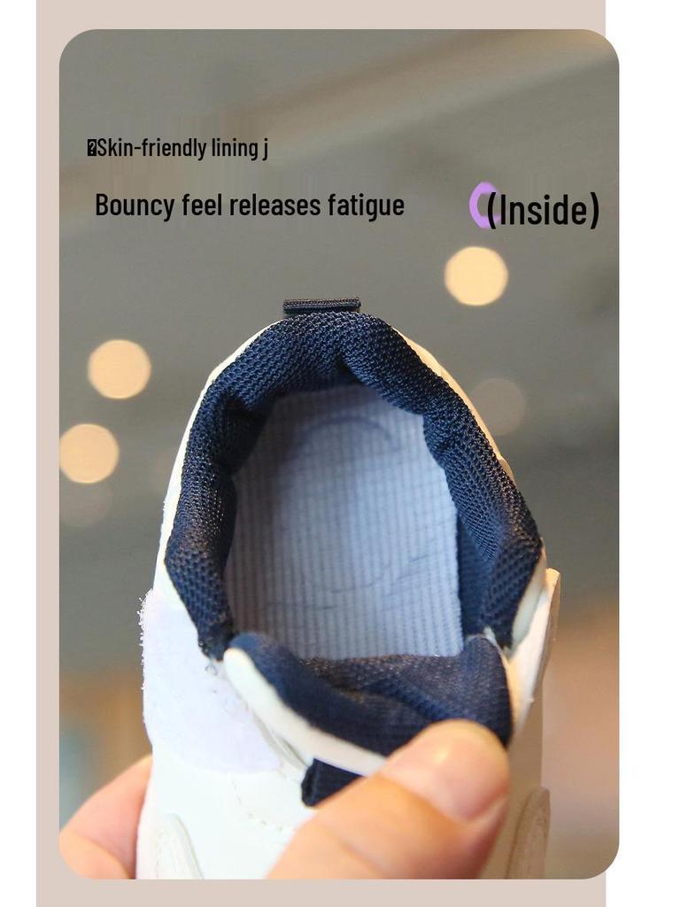 Buty dla malucha na rzepy z blokami kolorów i antypoślizgową podeszwą - Miękka podeszwa z kreskówkowym wzorem dla chłopców i dziewczynek