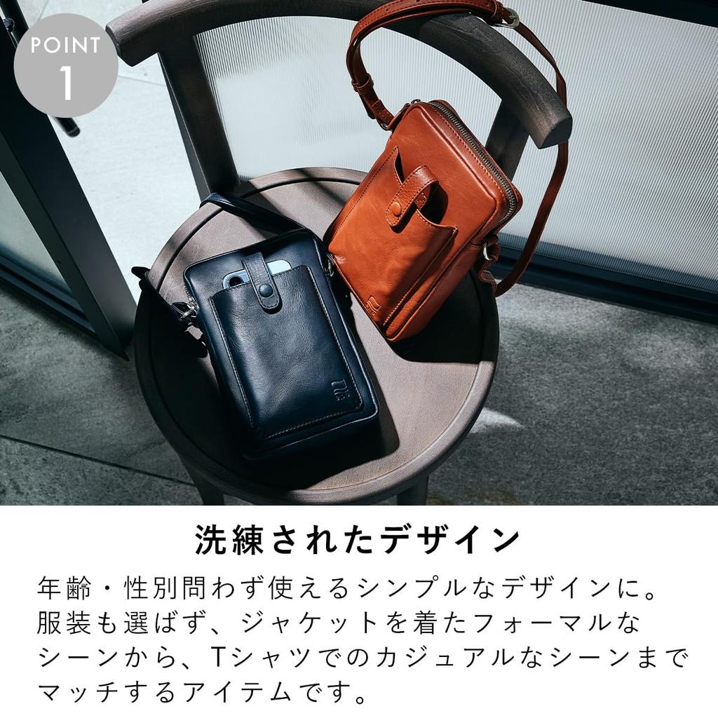 Epe Herren Mini Umhängetasche mit Smartphone-Fach, Beliebt und Stilvoll Echtes Leder (Marine)