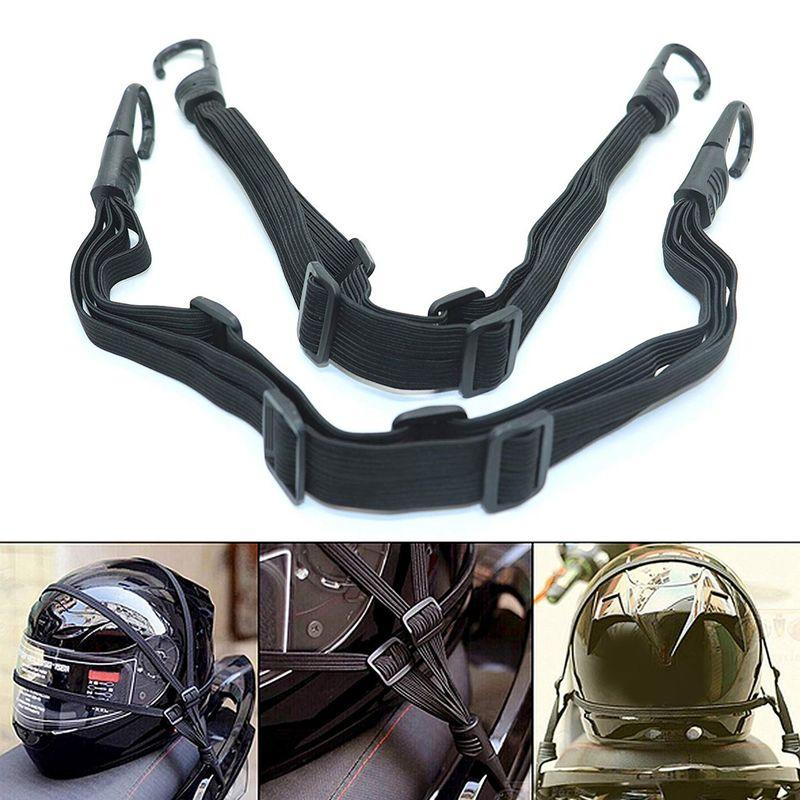 4X Motorcycle Luggage Rope Sports Tank Net Helmet Bag Sundries Cover Network Tail Frame Helmet Strap 2 Hooks