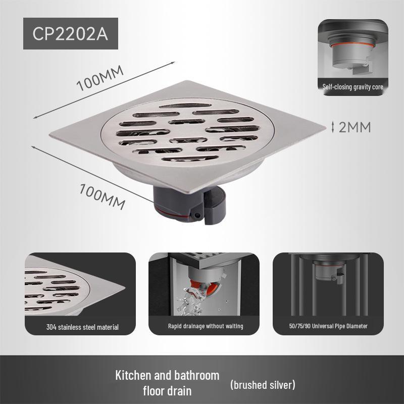Stainless Steel Shower Floor Drain - Deodorant, Anti-Backflow, Insect-Proof for Bathroom & Laundry