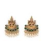 Sparkling Indian Temple Gold Plated Green Beads Choker Necklace Set With Studs Earring | Jewellery Set For Women