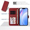 For iPhone 16 Pro Max Wallet Case RFID Blocking Calf Texture Leather Stand Phone Cover with Strap