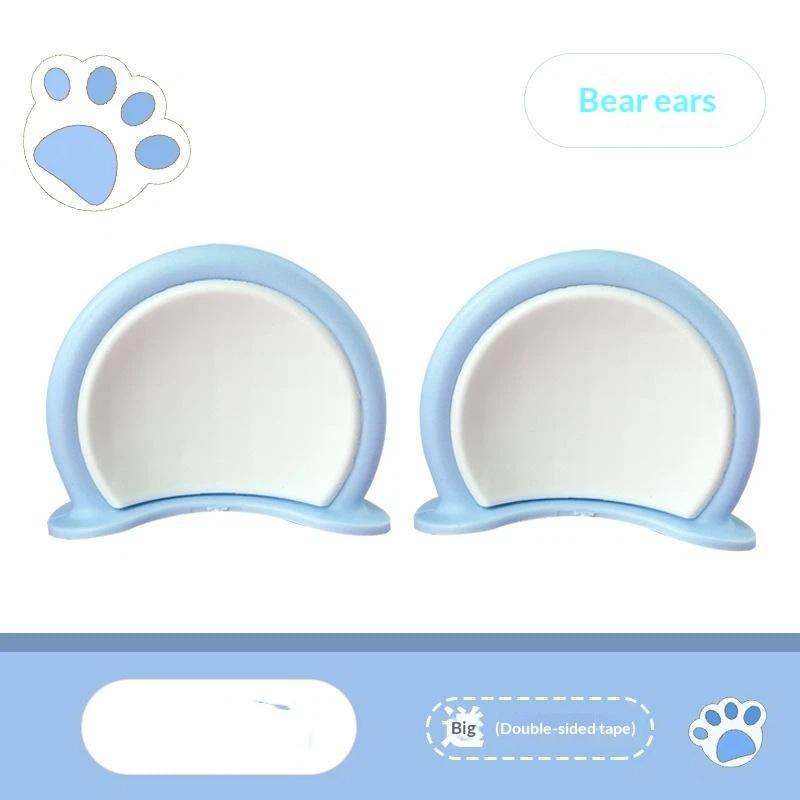 1 Pair Cute Soft Abs Bear Ear Decorations Lovely Kawaii Appearance Fit For Scooters Motorcycles Helmets