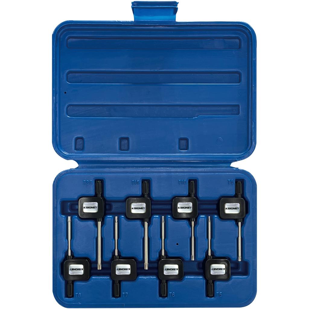 SIGNET Hex Lobe Screwdriver Set and Hex Lobe Wrench 35813 8-Piece T-Shaped Flag-Handle Set, Black,