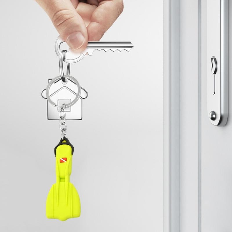 Porte-clés Palmes de Plongée en Silicone Porte-clés Palmes de Plongée Polyvalent Accessoire Suspendu pour Clés et Sacs à Dos