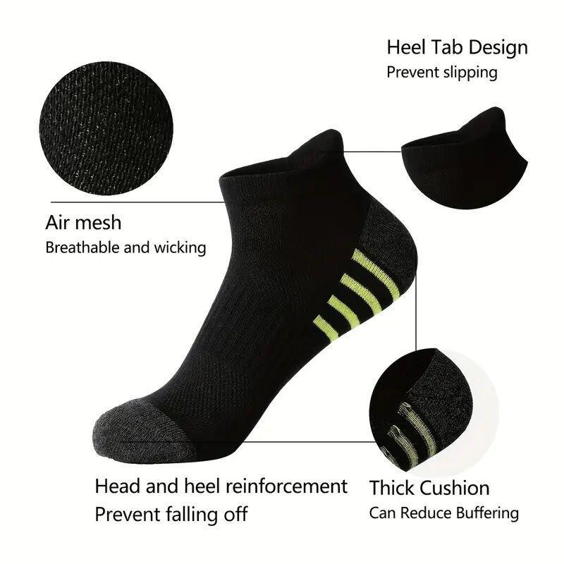 Nowe 6 par wysokiej jakości męskich skarpet sportowych Outdoor Leisure Czarno-białe Oddychające wygodne krótkie skarpetki męskie Plus rozmiar EU39-46