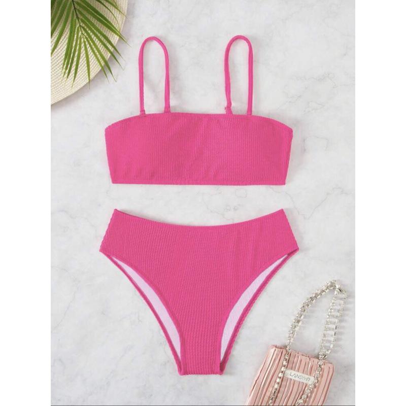 

Split suspender swimsuit sexy beachwear hot selling bikini XL рожевий червоний колір