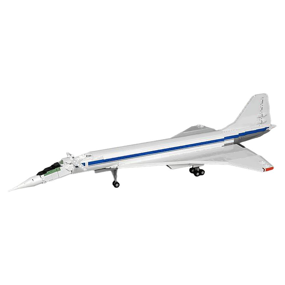 MOC Tupolev Tu-144D Concorde Aircraft Bricks Model Supersonic Civil Aviation Aircraft Building Blocks Assembly Toys Kids Gifts