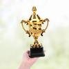 Gold Plastic Trophy Gold Trophy Cup with Lid Basketball Football Trophy Rose Pattern Winners Award Trophy for Winner Kids Adults
