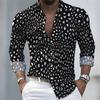 Men's Leopard Print Long-sleeved Shirt, Trendy Retro Slim-fit Turn-down Collar Casual and Stylish Men's Shirt, Sizes