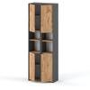 Floor-standing Bathroom Cabinet Gray Oak Wotan 30 CM Loft Bathroom Column