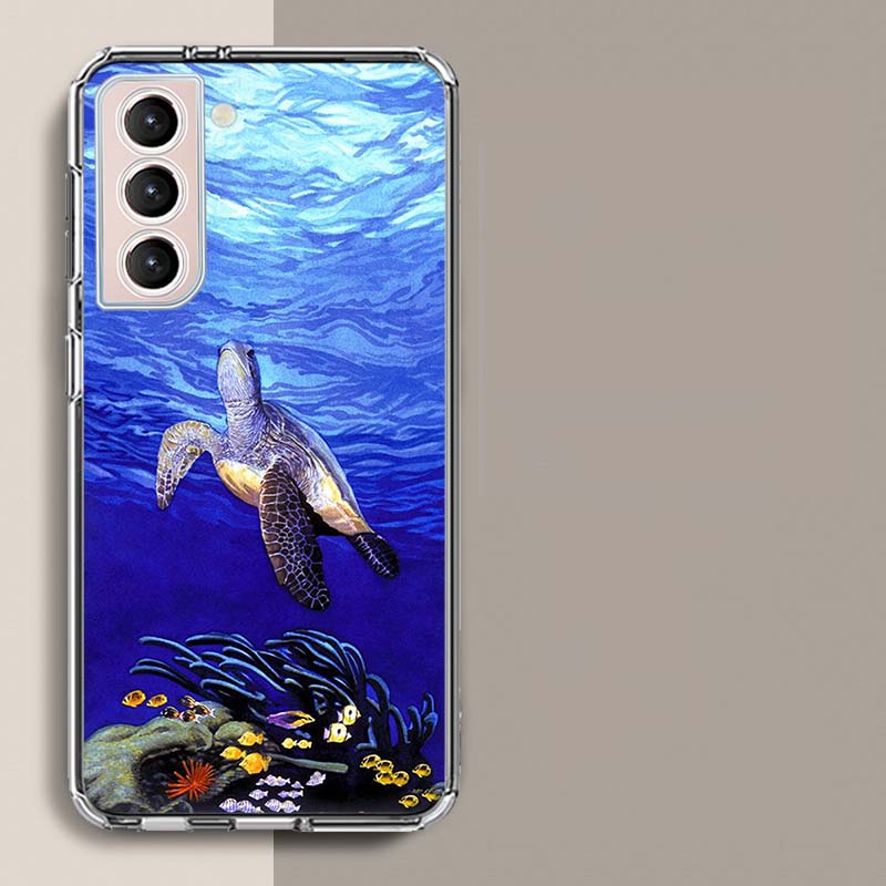 Deep sea turtle dolphin landscape Phone Case For Galaxy A14 A24 A34 A54 Samsung A02S A12 A22 A32 A42 A52 A72 A13 A33 A53 5G A03