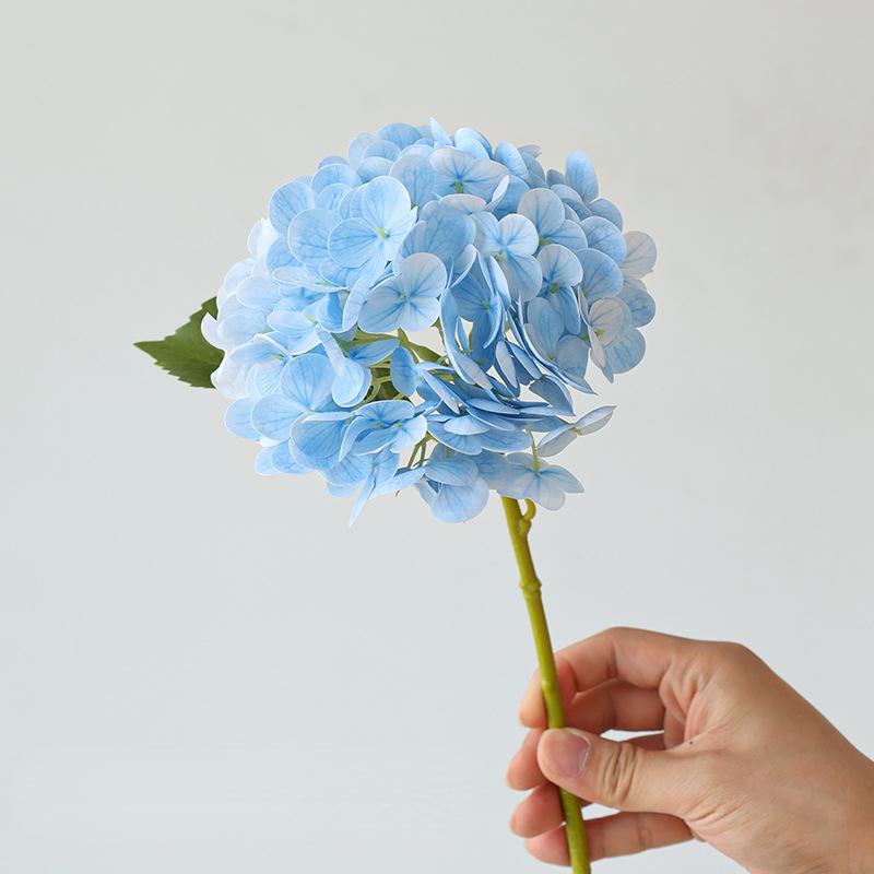

Simulation Hydrangea Branch Latex Fake Flower Real Touch Orange Hydrangeas Cafe Hotel Decoration Artificial Flowers Green Plant синий