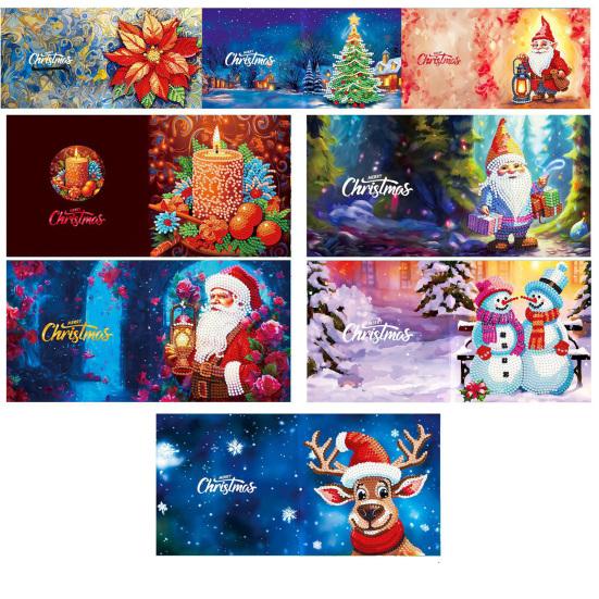 

1 комплект алмазная живопись поздравительная открытка DIY горный хрусталь Рождественская открытка ремесленный комплект для украшения фестиваля фиолетовый