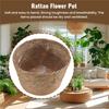 A84E-Straw Weaving Flower Plant Pot Wicker Basket Rattan Flowerpot Storage Basket Handmade Woven Planter Basket Durable M