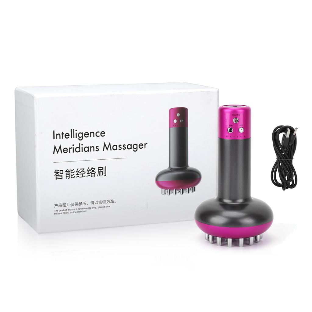 Meridian Brush Heating Handed Portable Red Light 6 Levels Hot Compress Electric Scraping Brush Device