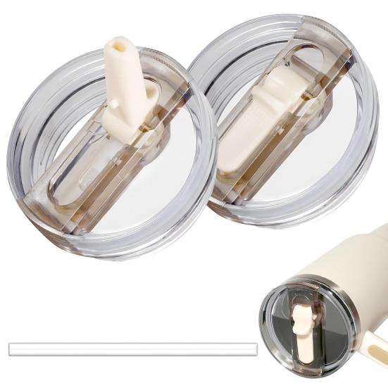 Flip Straw Lid for 40 Oz Tumbler Leak Proof Replacement BPA-Free Reusable Cup Lid for Water Juice Milk Tea