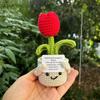 Crochet Flowers Sunflower Artificial Crochet Potted Desk Accessorie Office Accessorie Wedding Decor Teacher's Day Gift Girasol