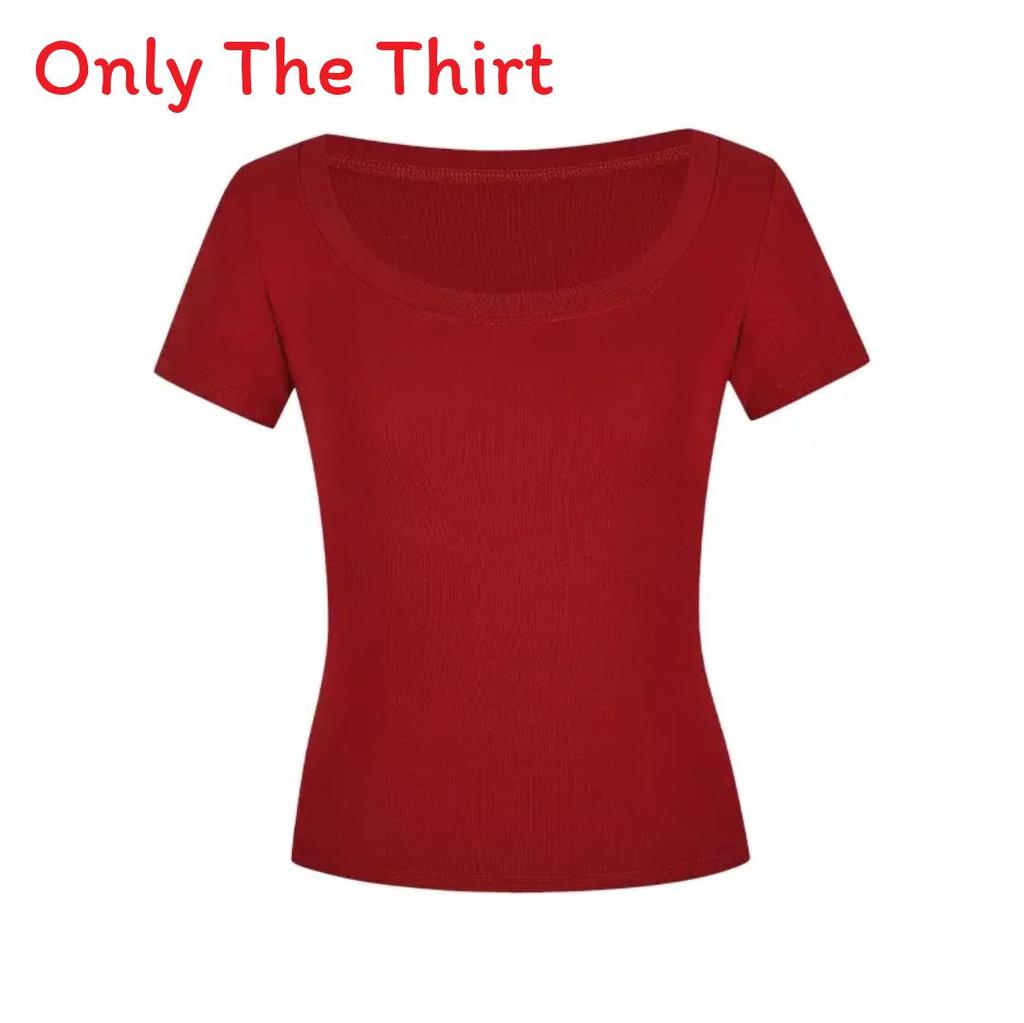 Sexy Girl T Shirt Women Slim Fit U Neck Short Sleeve Casual Tops For Daily Wear