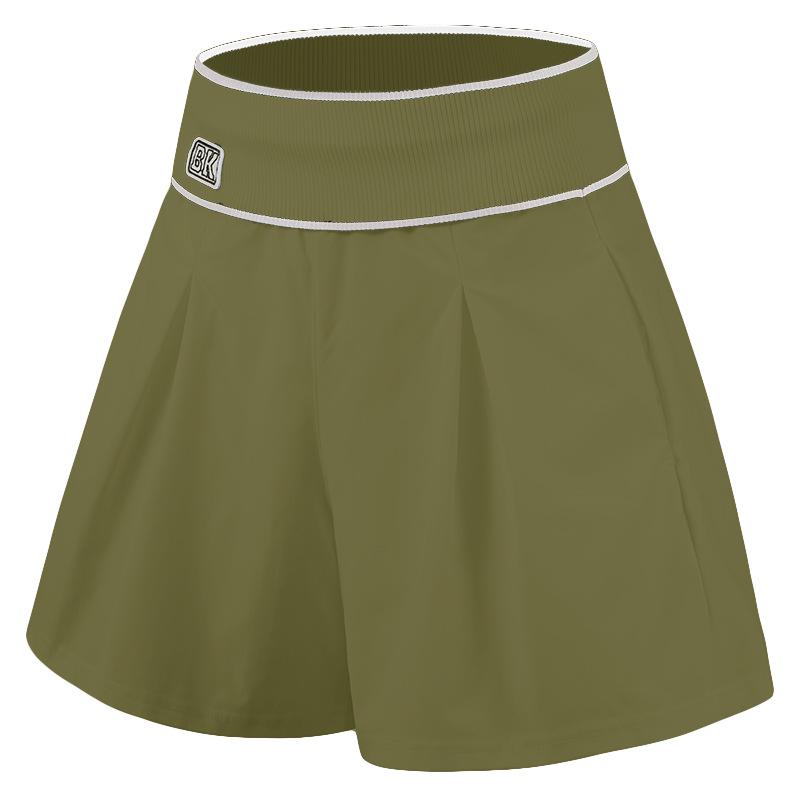 Women's High-Waist Quick-Dry Slimming Yoga Shorts - Loose Fit, Anti-Exposure, Faux Layer Fitness Pants