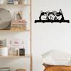 Chic Husky Trio Wall-Mounted Key Rack Stylish Black Metal Entryway Hanger, Decorative Storage Hook for Home & Room Organization