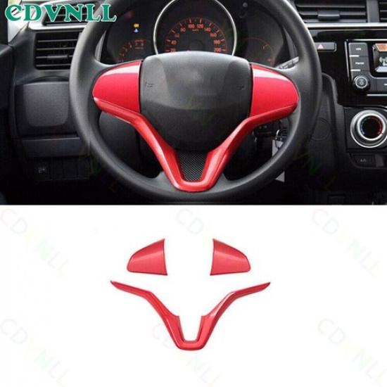 Декоративная накладка на панель вокруг руля для Honda Fit Jazz 2014- Ярко-красный