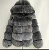 Europe and The United States Hot Sale Fur Coat with Hood Splicing Coat Imitation Fox Fur Fur Faux Fur