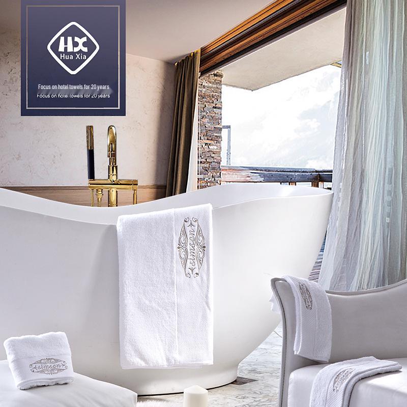 

Хлопковое банное полотенце Star Hotel с атласной каймой и спиральной вышивкой, большое и настраиваемое подарочное решение. 80*160, 800g