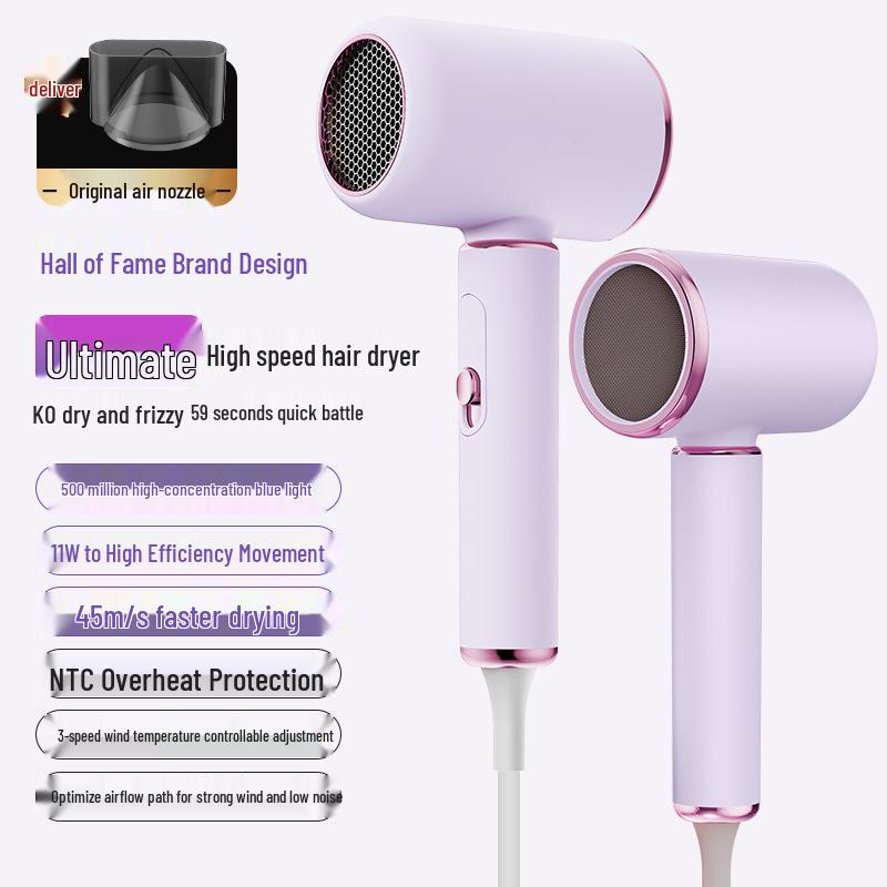 High Power Hair Dryer with Negative Ion Tech, Constant Temp, Cold & Hot Air, Fast Drying, Ideal for Dorms & Students.