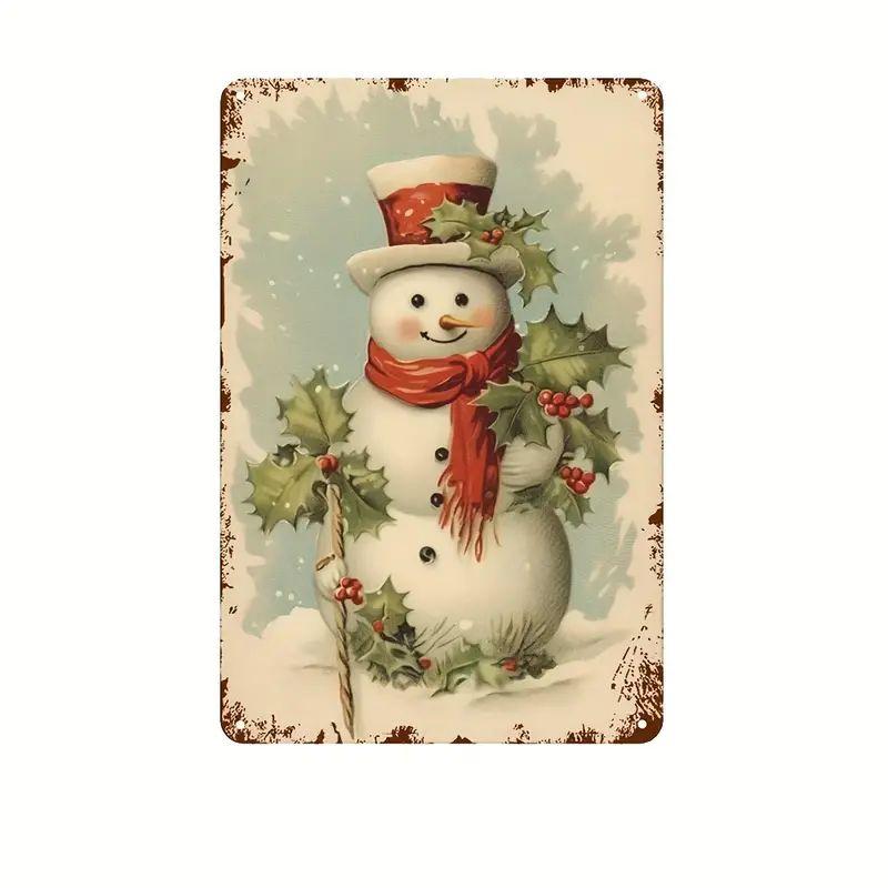 Vintage Metal Poster Christmas Elf Metal Tin Signs Posters Plate Colorful Visual Effect Wall Art for Cafe Bar Office Club Par