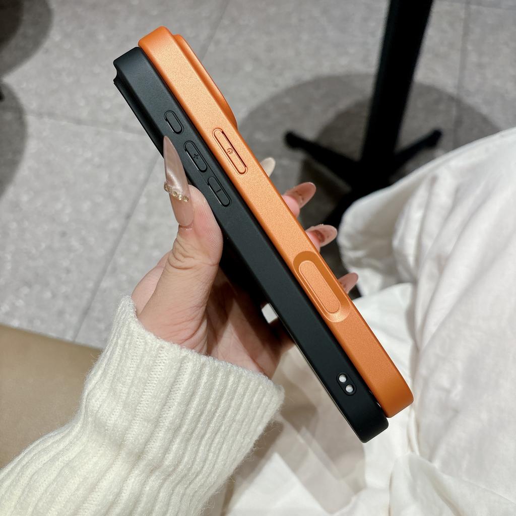 Leather Texture Soft Frame Phone Case For For Iphone 17Promax 16 1 14 Plus 13 12 11 Pro Max Glass HD Lens Frame Anti-fall Cover